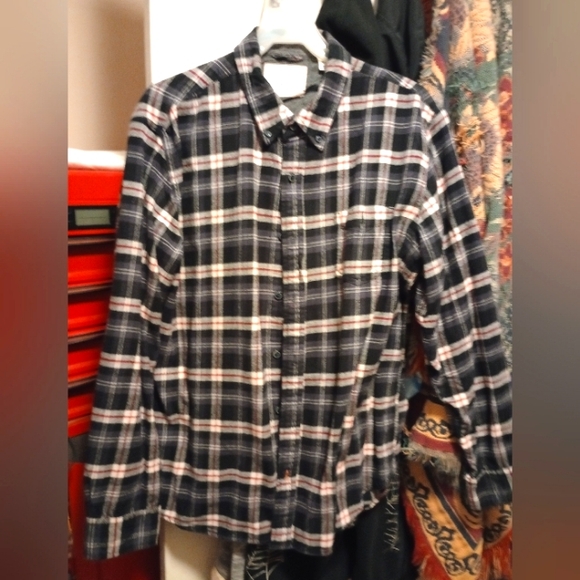 Men's Black and White Plaid Weatherproof Shirt XL - Picture 1 of 5